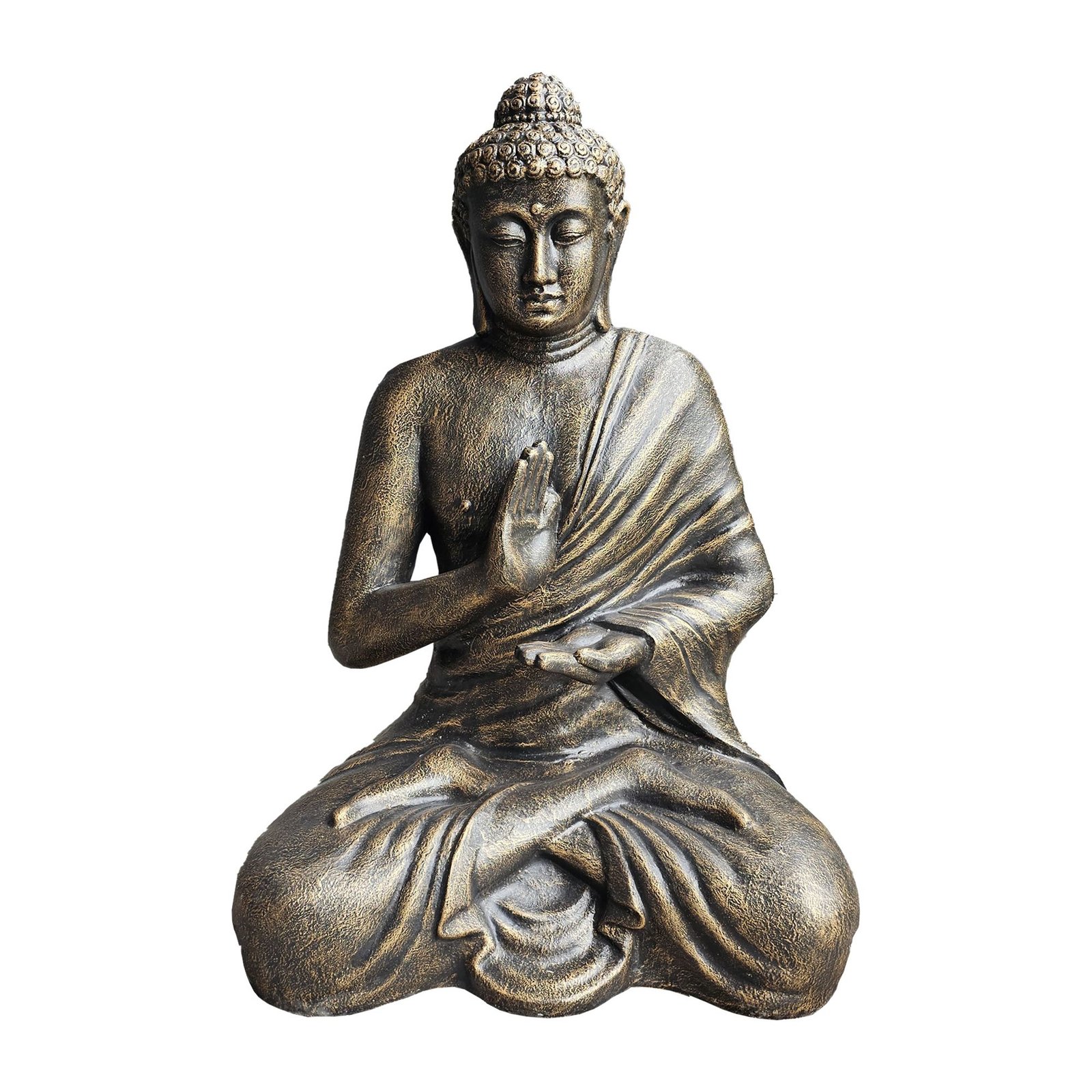 Alternative view of Didelė antikinio aukso Budos statula „Meditation in Stupa“ – 150 cm sodo ramybės akcentas