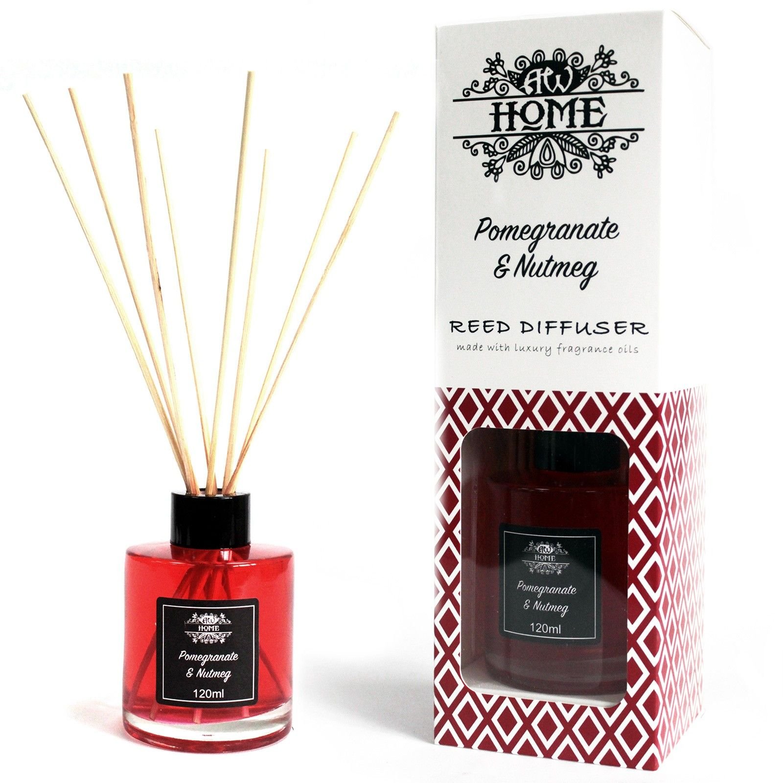 Nendrinis difuzorius „Pomegranate & Nutmeg“ 120 ml – šilto prieskonių jaukumo kvapas