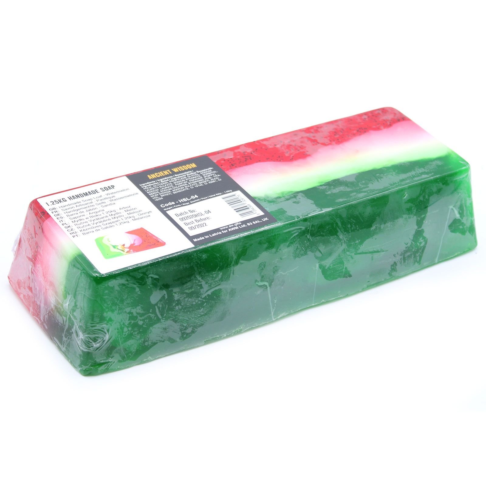 Alternative view of Rankų darbo muilo gabalėlis „Watermelon“ – sultingos vasaros gaiva ir švelnus poppy sėklų prisilietimas